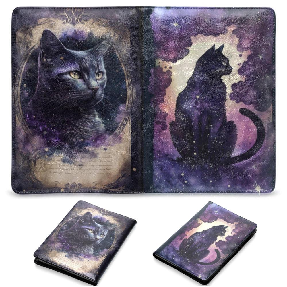 Magic black cat Leather Notebook A5-MoonChildWorld