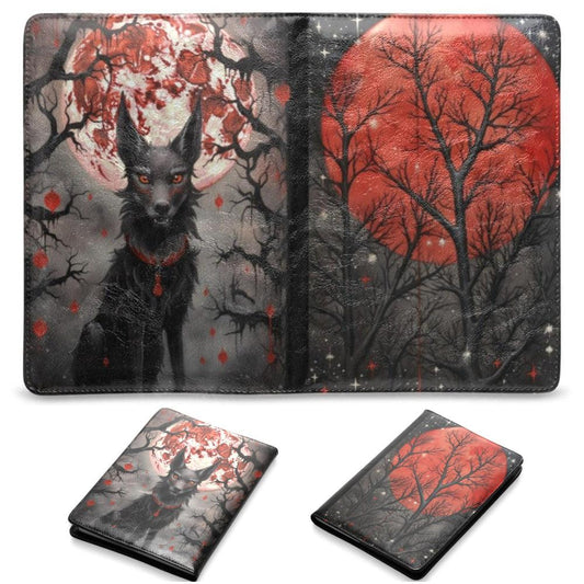 Moon wolf Dark Gothic Christmas Leather Notebook A5