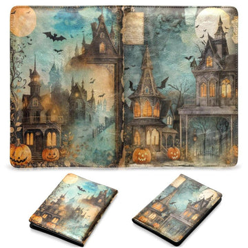 Haunted House Halloween Leather Notebook A5-MoonChildWorld