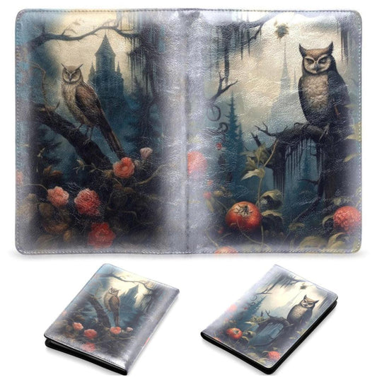Gothic witch owl Leather Notebook A5