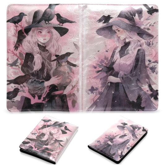 Dark crow and witch Leather Notebook A5