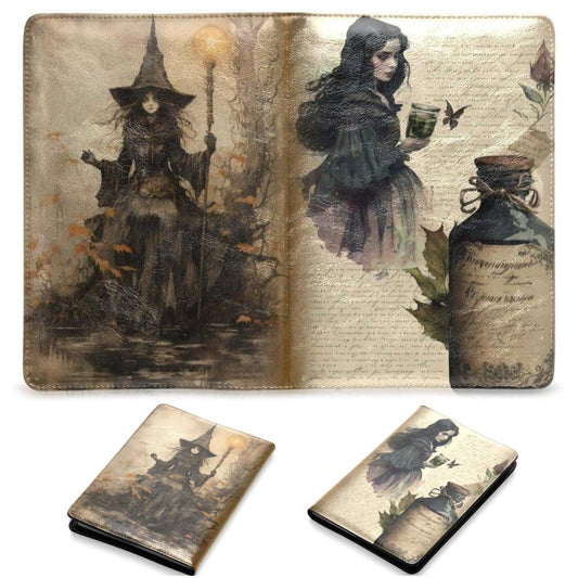 Vintage dark witch Leather Notebook A5
