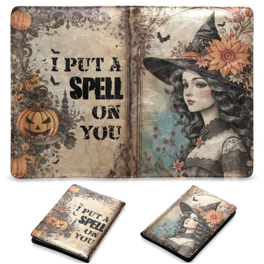 Vintage Magic Witch Halloween Leather Notebook A5