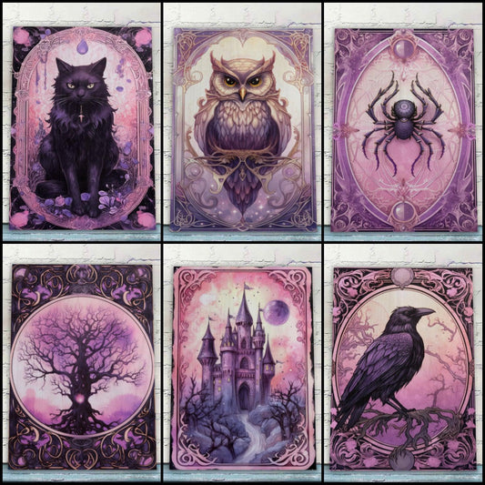 Gothic Halloween Tarot Witchy Wood Print