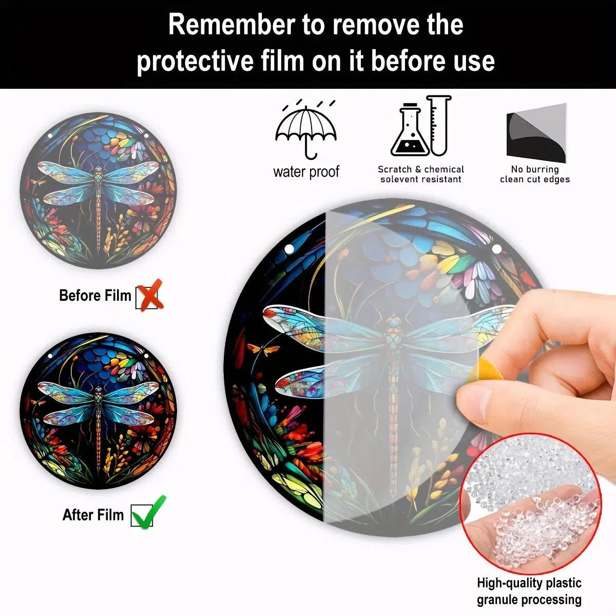 Beautiful Dragonfly Suncatcher Aesthetic Acrylic Round Sign-MoonChildWorld