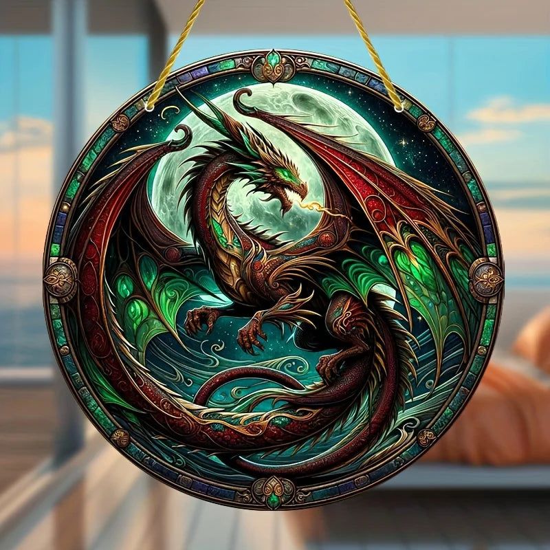 Beautiful Flying Dragon Window Hanging Spirit Dragon Suncatcher Acrylic Sign-MoonChildWorld