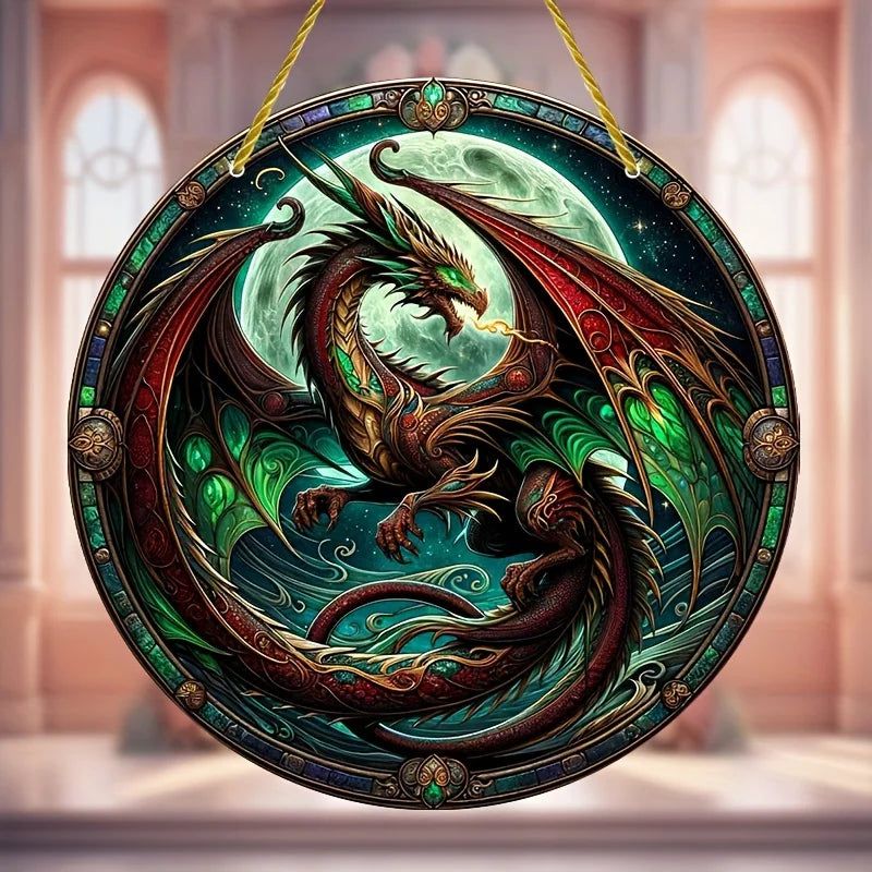 Beautiful Flying Dragon Window Hanging Spirit Dragon Suncatcher Acrylic Sign-MoonChildWorld