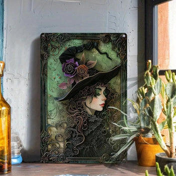 Beautiful Witch Metal Sign Witchy Wall Decor-MoonChildWorld