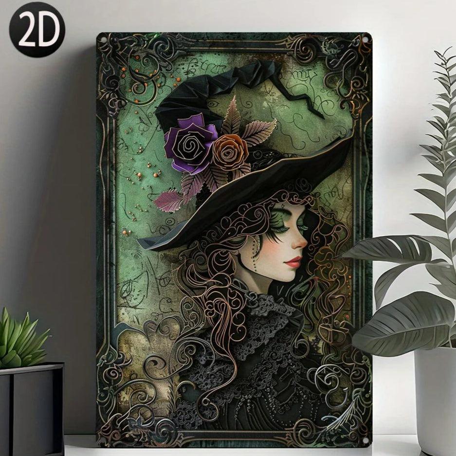 Beautiful Witch Metal Sign Witchy Wall Decor-MoonChildWorld