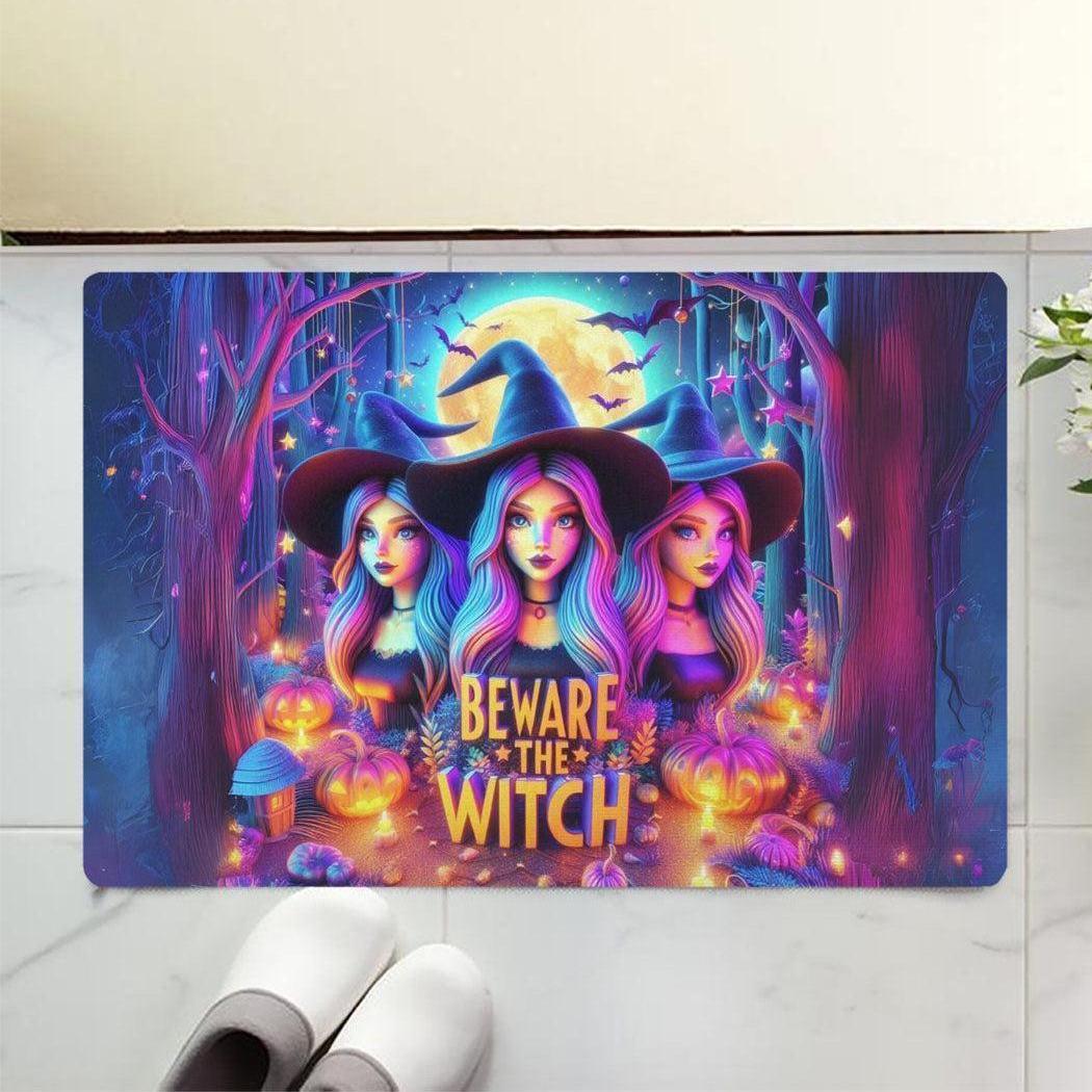 Beware the Witch Doormat Witchy Doormat for Gothic Halloween-MoonChildWorld