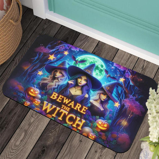 Beware the Witch Doormat Witchy Doormat for Gothic Halloween-MoonChildWorld
