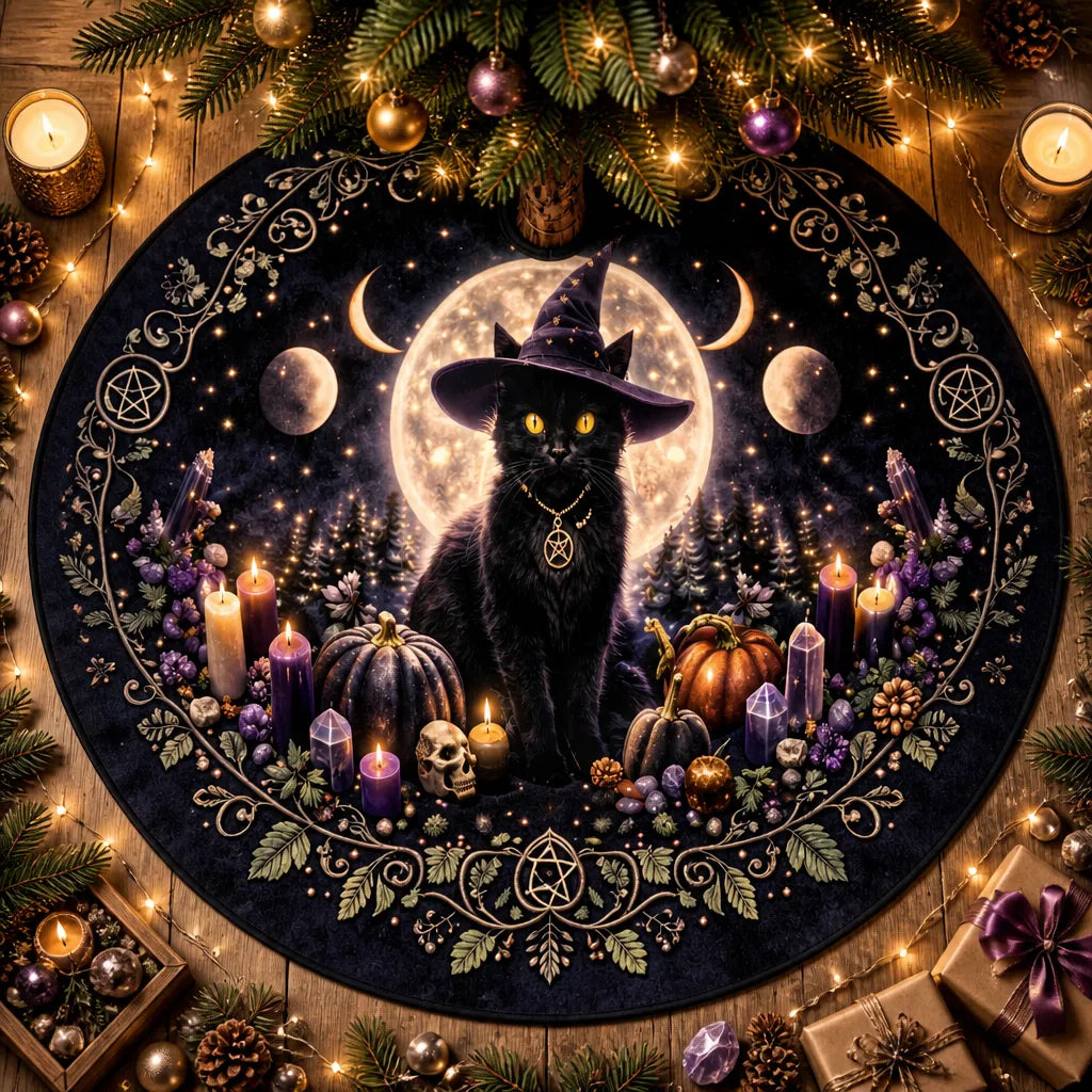 Black Cat Moon Yule Tree Skirt – Pagan Witch Gothic Decor_mockup_1.webp