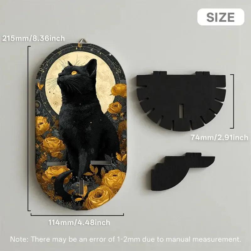 Black Cat Moonlight Floating Shelves Witchy Decorative Wall Shelf Pagan Altar Decor-MoonChildWorld