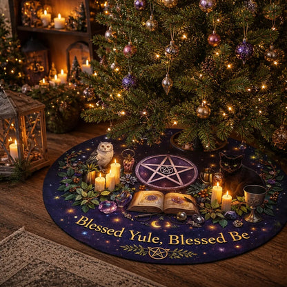 Black Cat Owl Yule Tree Skirt – Pagan Witch Gothic Decor_mockup_2.webp