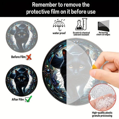 Black Cat Suncatcher Mystic Witchy Acrylic Sign-MoonChildWorld