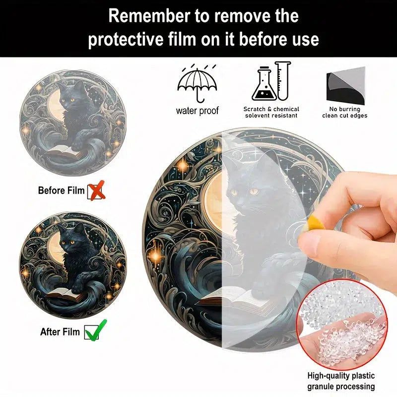 Black Cat Window Decor Acrylic Cat Window Hanging Black Cat Home Decor-MoonChildWorld