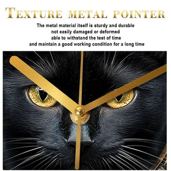 Black Cat Wooden Wall Clock Occult Cat Home Decor-MoonChildWorld