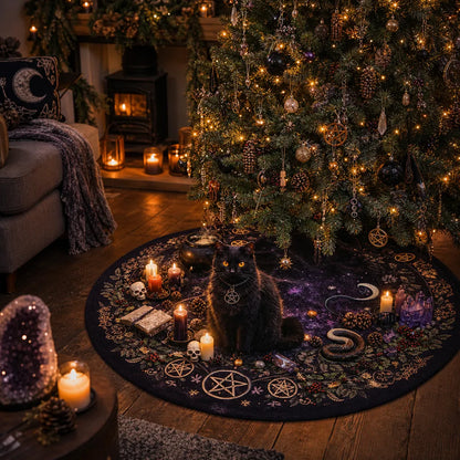 mockup_Black Cat Yule Tree Skirt – Pagan Witchy Gothic Decor_3.webp