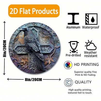 Black Raven Metal Sign Dark Crow Gothic Metal Sign-MoonChildWorld