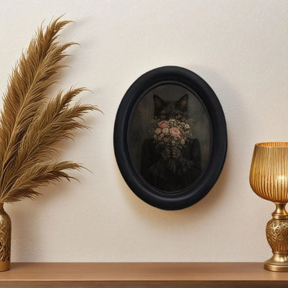 Black Robe Bouquet Black Cat Photo Frame Wall Decoration – back view
