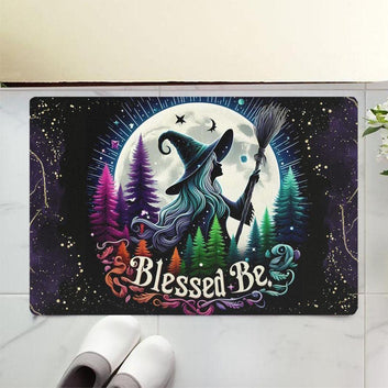 Blessed Be Moon Witch Doormat for Wicca Home Decor-MoonChildWorld