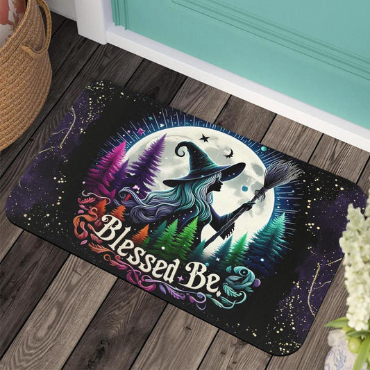 Blessed Be Moon Witch Doormat for Wicca Home Decor-MoonChildWorld