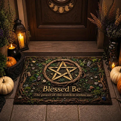 Blessed Be Pentacle Wicca Doormat – Pagan Welcome Mat for Home Decor_mockup_1.webp