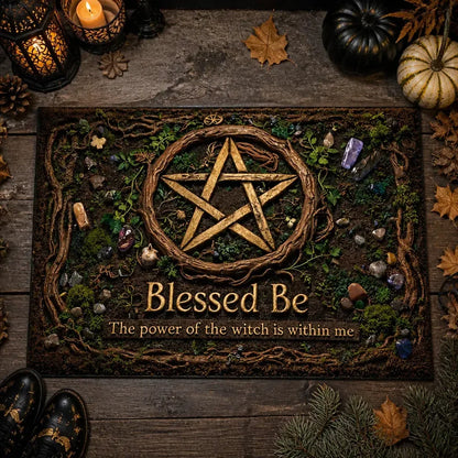 Blessed Be Pentacle Wicca Doormat – Pagan Welcome Mat for Home Decor_mockup_3.webp