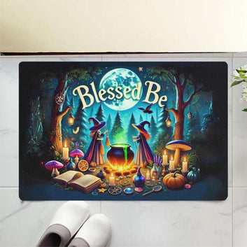 Blessed Be Witch Doormat Wicca Doormat for Pagan Home Decor-MoonChildWorld