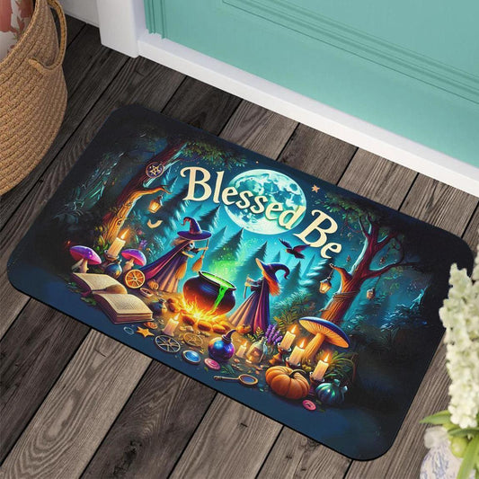 Blessed Be Witch Doormat Wicca Doormat for Pagan Home Decor-MoonChildWorld