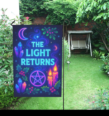 Blessed Yule Wicca Garden Flag and House Flag for Pagan Yule Home Decor-MoonChildWorld