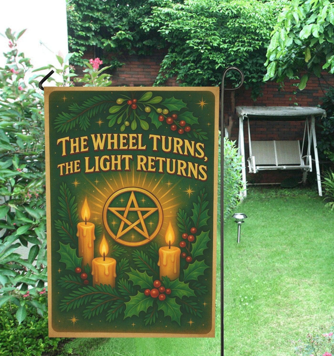 Blessed Yule Wicca Garden Flag and House Flag for Pagan Yule Home Decor-MoonChildWorld