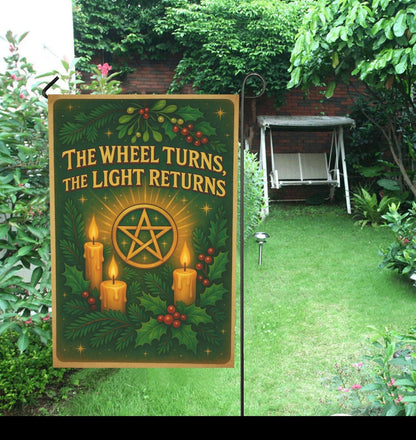 Blessed Yule Wicca Garden Flag and House Flag for Pagan Yule Home Decor-MoonChildWorld