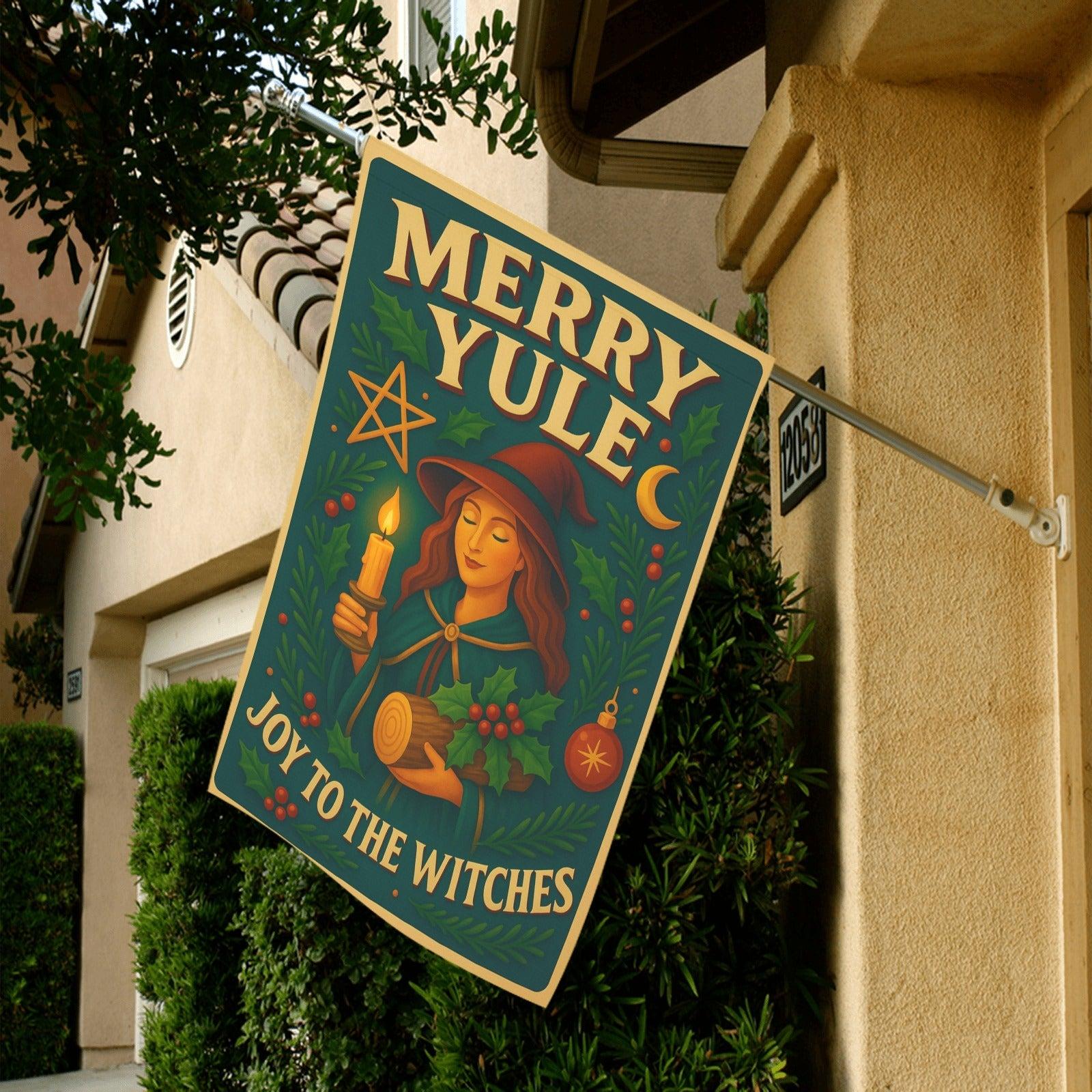 Blessed Yule Wicca Garden Flag and House Flag for Pagan Yule Home Decor-MoonChildWorld