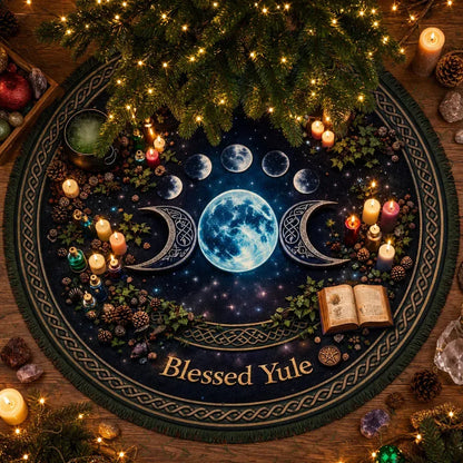 Moon Phases Yule Tree Skirt – Pagan Witch Gothic Decor_mockup_2.webp