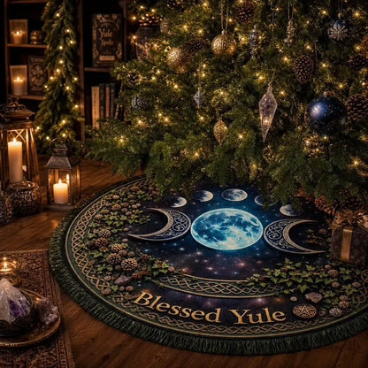Moon Phases Yule Tree Skirt – Pagan Witch Gothic Decor_mockup_3.webp
