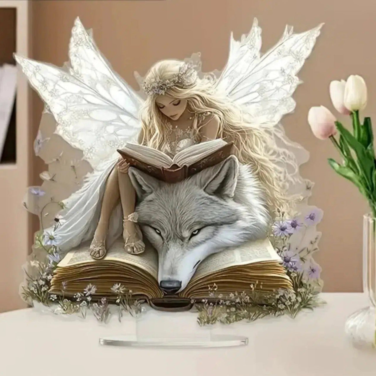 Bohemian Fairy Elf 2D Flat Acrylic Table Ornament Mystic Elves Desk Ornament Pagan Home Decor-MoonChildWorld