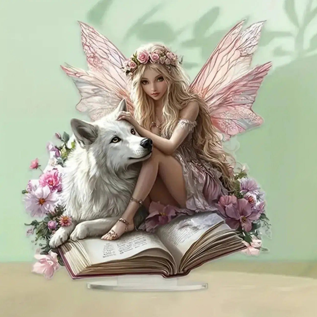 Bohemian Fairy Elf 2D Flat Acrylic Table Ornament Mystic Elves Desk Ornament Pagan Home Decor-MoonChildWorld