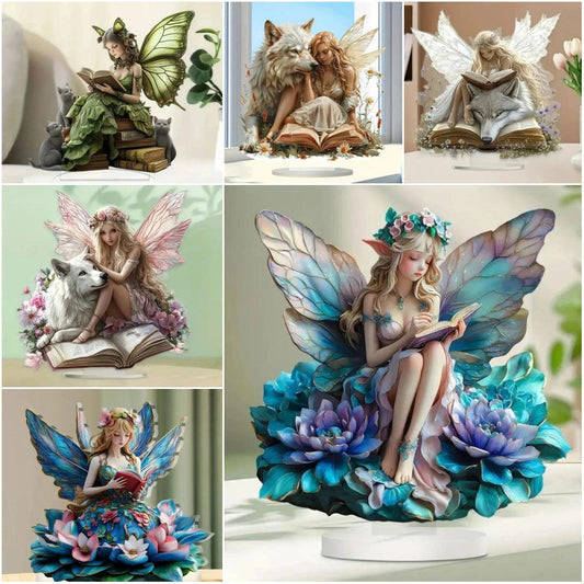 Bohemian Fairy Elf 2D Flat Acrylic Table Ornament Mystic Elves Desk Ornament Pagan Home Decor-MoonChildWorld