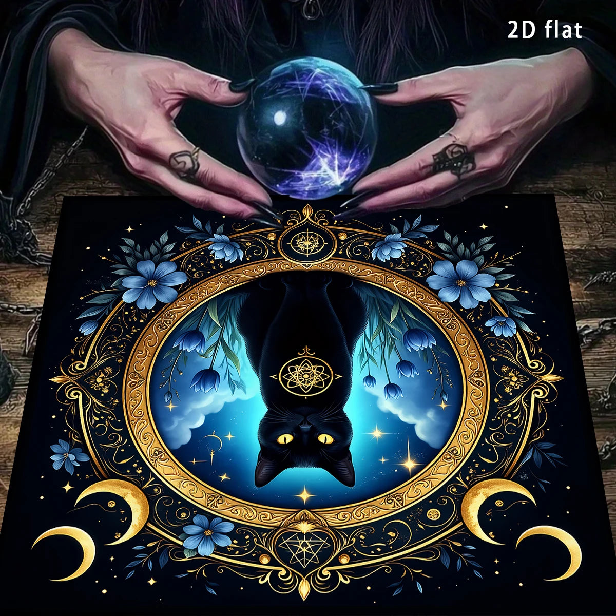 Botanical Moon Phase Celestial Tarot Altar Cloth-MoonChildWorld