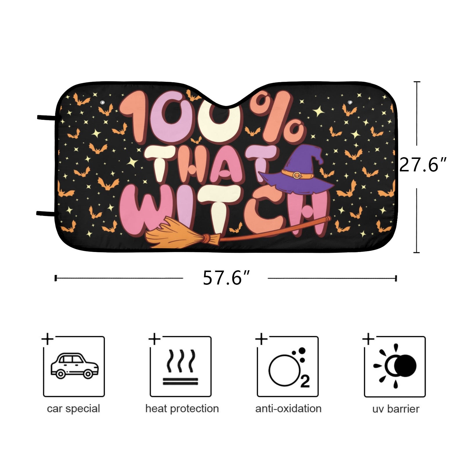 Broom Witch Car Sun Shade-MoonChildWorld