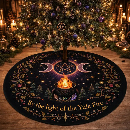 Triple Moon Pentagram Yule Tree Skirt – Pagan Witch Gothic Decor_mockup_1.webp