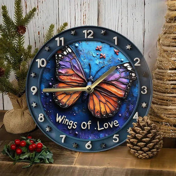 Butterfly Metal Wall Clock For Spring-MoonChildWorld