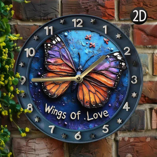 Butterfly Metal Wall Clock For Spring-MoonChildWorld