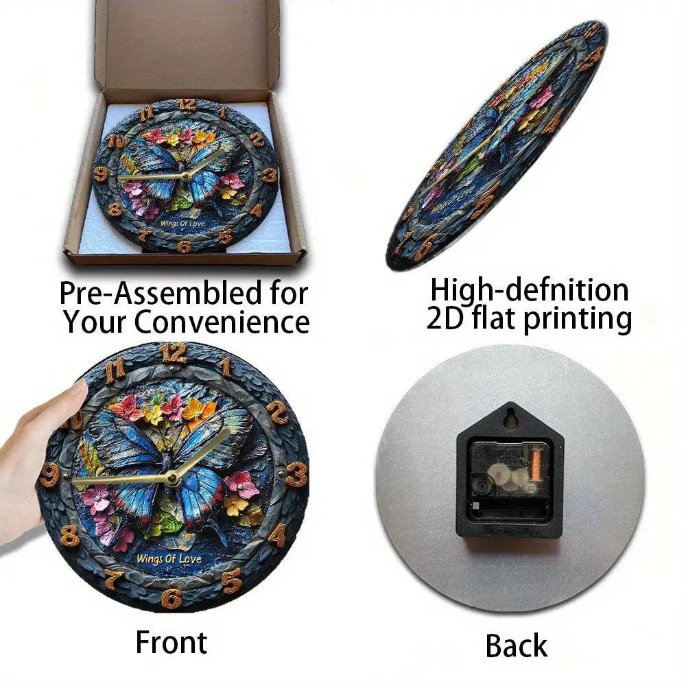 Butterfly Wall Clock Boho Butterfly Home Decor-MoonChildWorld