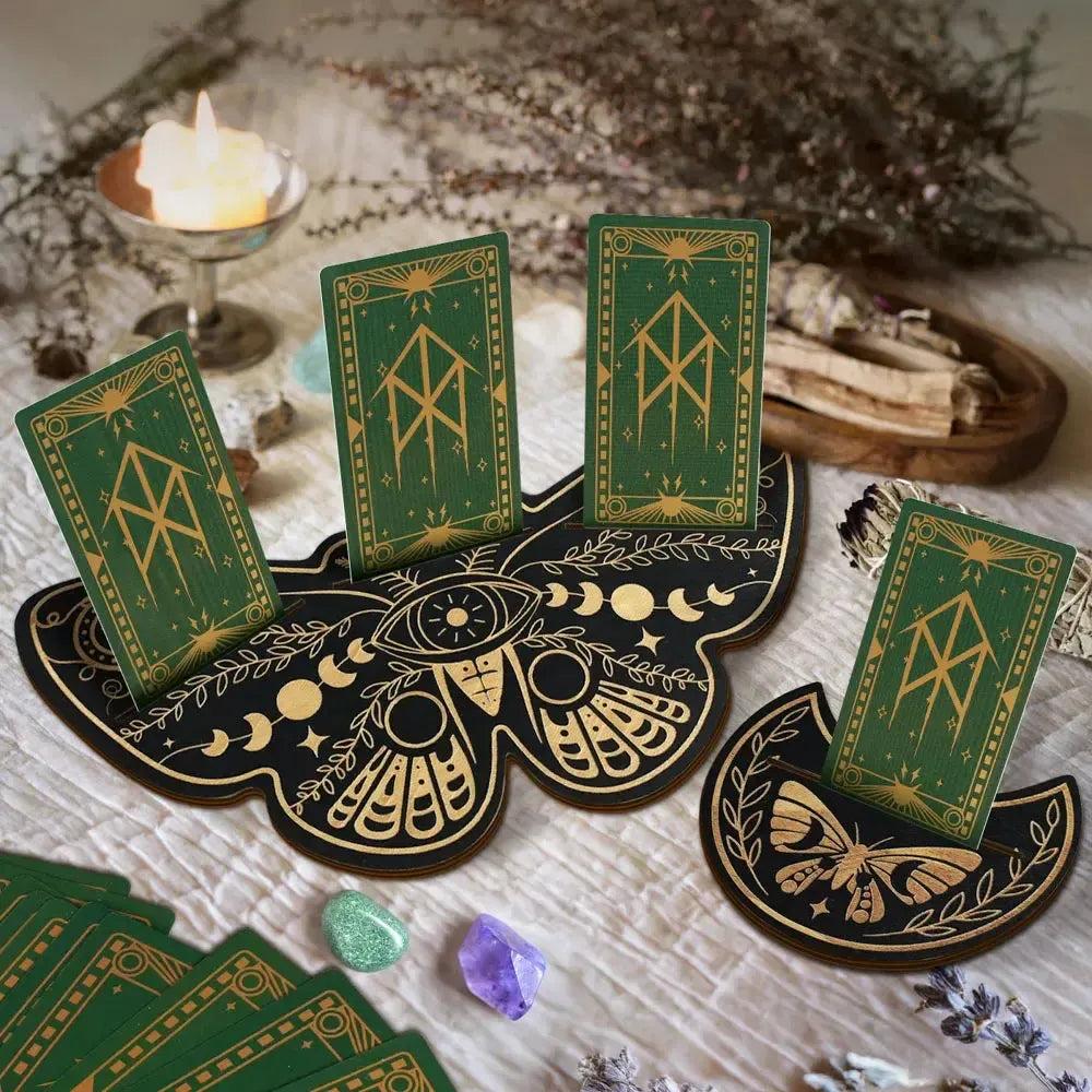 Butterfly Wooden Tarot Card Holders Tarot Display Stand for Oracle Deck Witch Divination Spiritual Rituals-MoonChildWorld