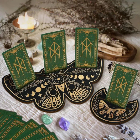 Butterfly Wooden Tarot Card Holders Tarot Display Stand for Oracle Deck Witch Divination Spiritual Rituals-MoonChildWorld