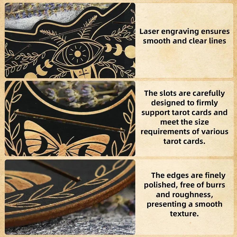 Butterfly Wooden Tarot Card Holders Tarot Display Stand for Oracle Deck Witch Divination Spiritual Rituals-MoonChildWorld