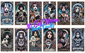 30 Cat Mom Witchy Woman Tarot Cards Digital File-MoonChildWorld