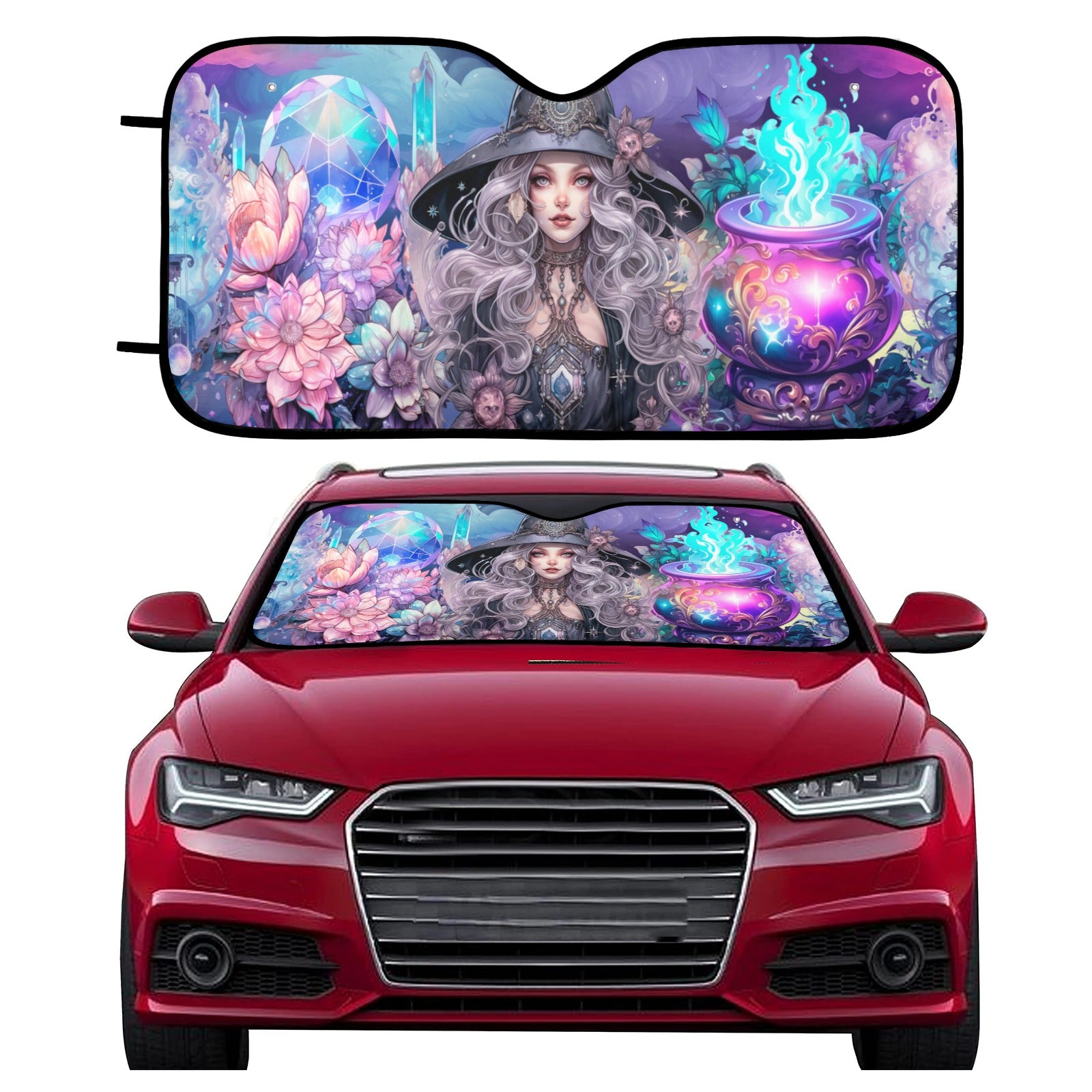 Cauldron Witch Halloween Car Sun Shade-MoonChildWorld